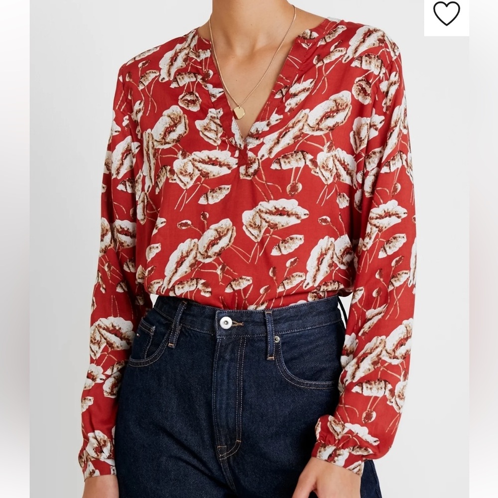 Kaffe Kaoda Tilly Blouse, Ketchup Print, Sizes 6,8,12. NWT